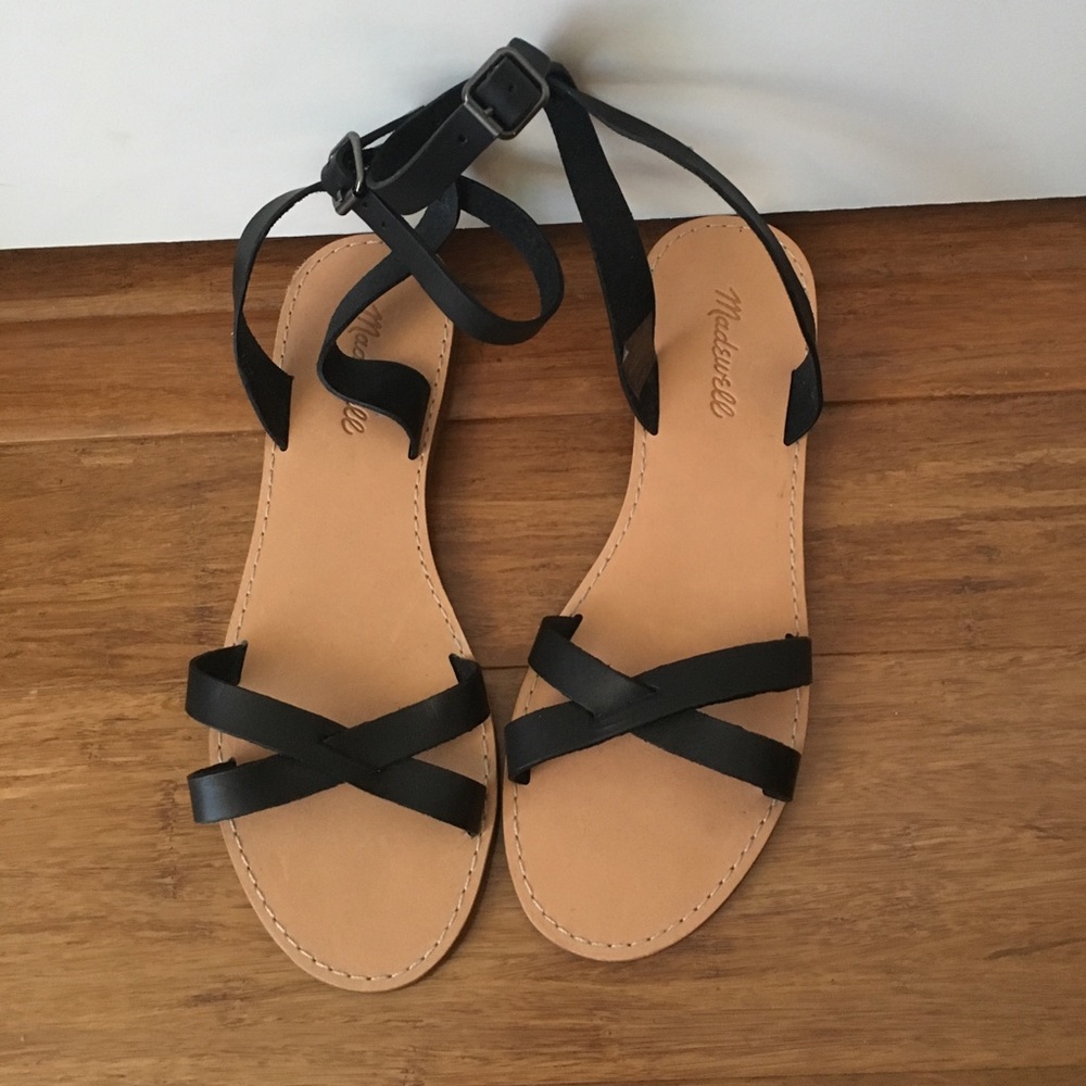 Madewell Boardwalk Sandals with black straps